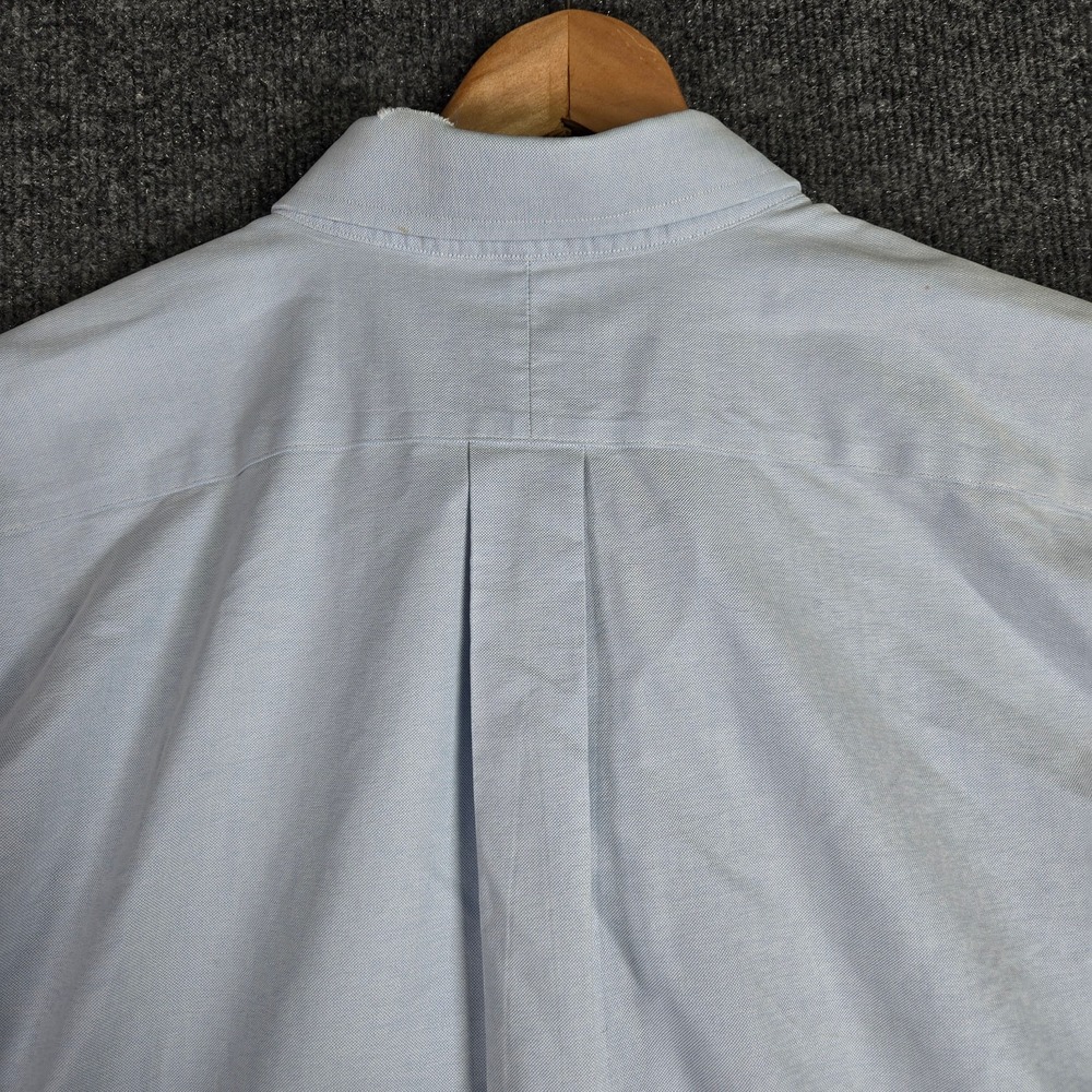 L.L. Bean Dress Shirt Mens 16-32 256513 Blue Wrinkle Resistant Button-Down Trim - Picture 8 of 14